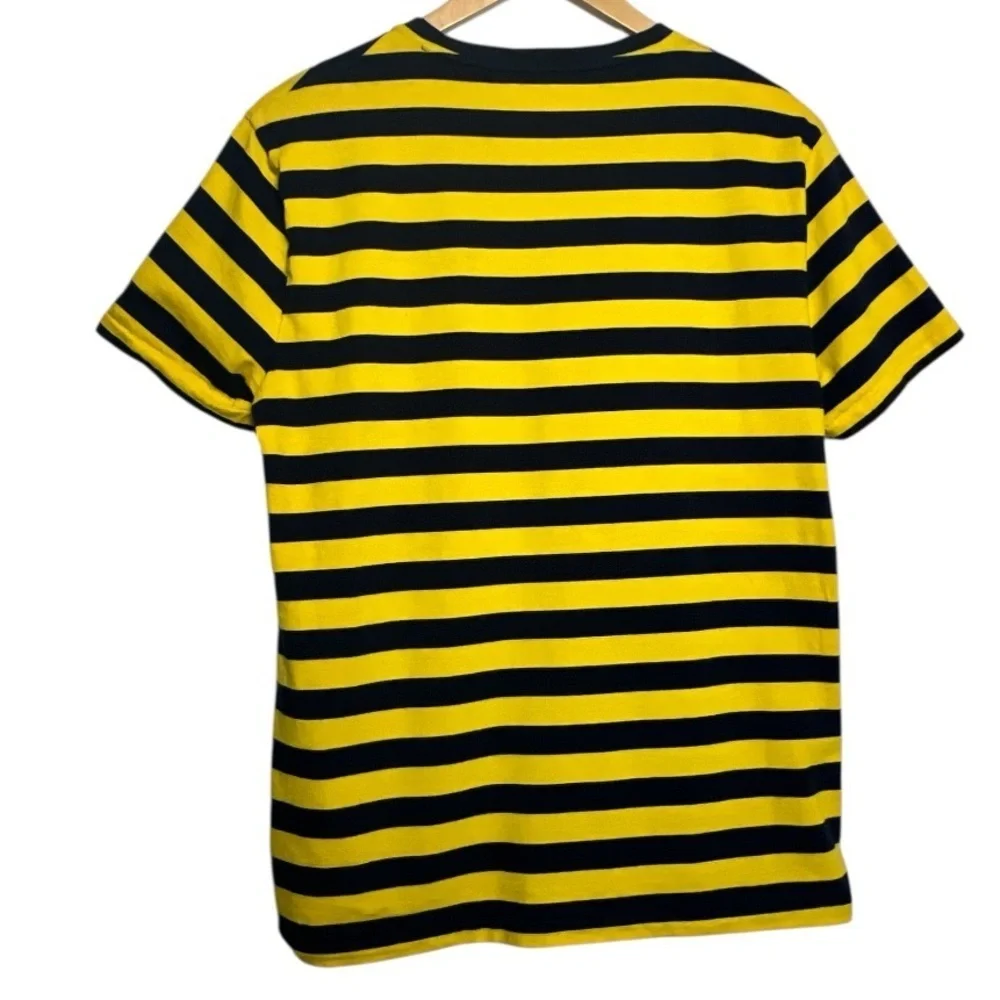 Polo by Ralph Lauren Yellow and Navy Striped Short Sleeve Tee Slim Fit Large